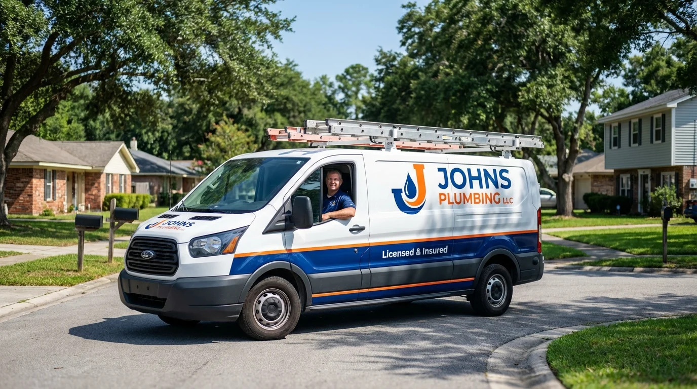 Johns Plumbing LLC service van in Dodge City, KS