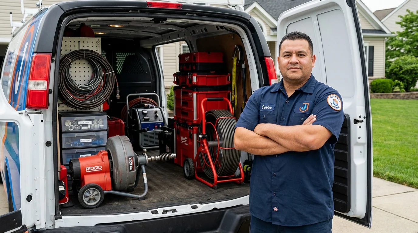 Professional drain cleaning equipment and Johns Plumbing LLC plumber in Dodge City