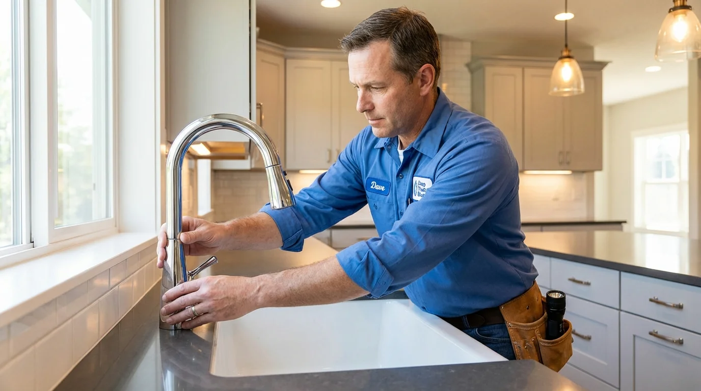 Kitchen faucet installation by Johns Plumbing LLC in Dodge City